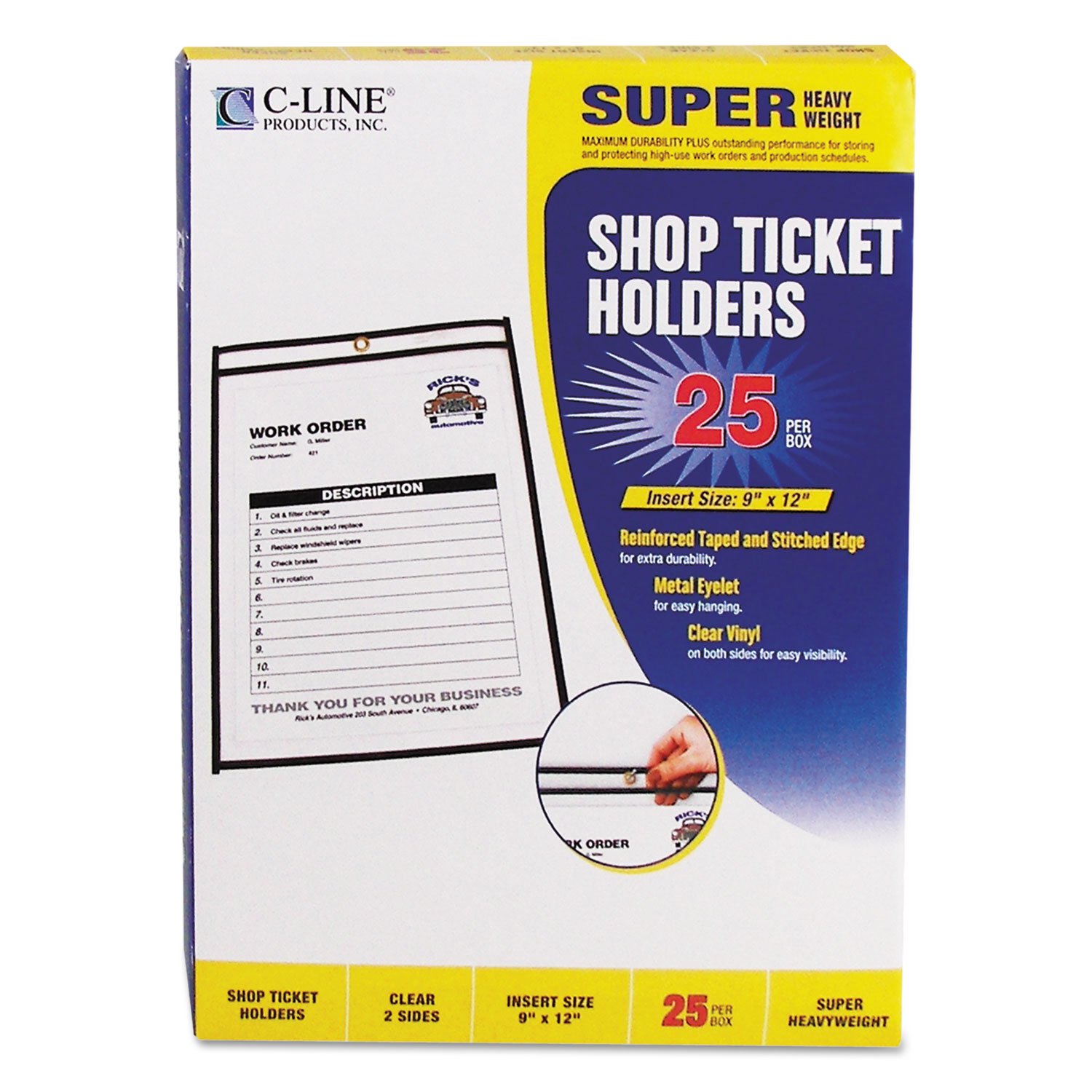 Amazon.com : C-Line 46912 Shop Ticket Holders, Stitched, Both